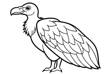 Obraz premium vulture silhouette line art vector illustration with a white background