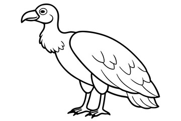vulture silhouette line art vector illustration with a white background