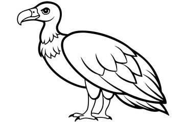 vulture silhouette line art vector illustration with a white background