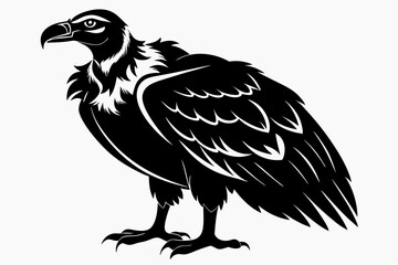 vulture silhouette line art vector illustration with a white background