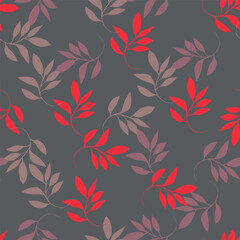 Elegant trendy vector ditsy floral seamless pattern design of beautiful abstract flowers and leaves. Foliage repeat texture background. Suitable for wallpaper, surface printing and textile