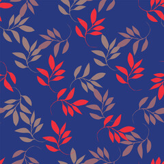 Elegant trendy vector ditsy floral seamless pattern design of beautiful abstract flowers and leaves. Foliage repeat texture background. Suitable for wallpaper, surface printing and textile
