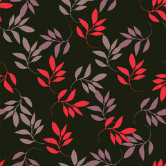 Elegant trendy vector ditsy floral seamless pattern design of beautiful abstract flowers and leaves. Foliage repeat texture background. Suitable for wallpaper, surface printing and textile