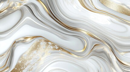 Obraz premium Abstract fluid design with gold accents and flowing patterns.