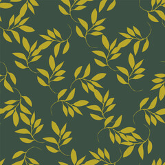 Elegant trendy vector ditsy floral seamless pattern design of beautiful abstract flowers and leaves. Foliage repeat texture background. Suitable for wallpaper, surface printing and textile