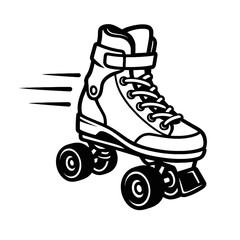 Speed On Wheels: An Illustration Of A Roller Skate Showing Its Motion, Symbolizing Fun, Activity, Or The Freedom Of Skating