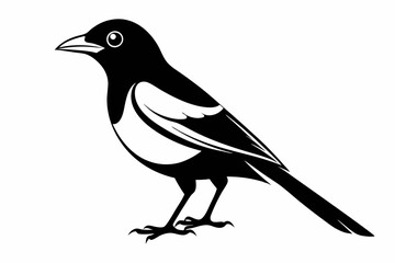 oriole silhouette line art vector illustration with a white background