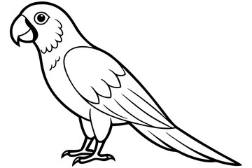 parrot silhouette line art vector illustration with a white background