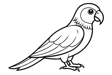 parrot silhouette line art vector illustration with a white background