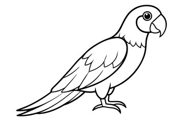 parrot silhouette line art vector illustration with a white background