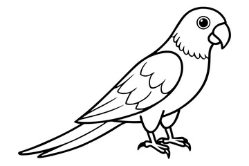 parrot silhouette line art vector illustration with a white background