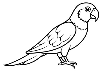 parrot silhouette line art vector illustration with a white background