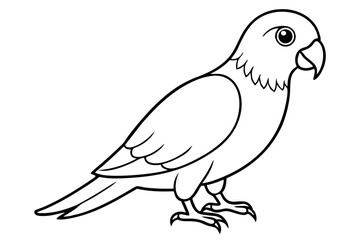 parrot silhouette line art vector illustration with a white background