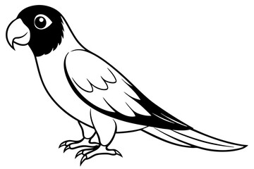 Obraz premium parrot silhouette line art vector illustration with a white background