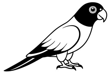 Fototapeta premium parrot silhouette line art vector illustration with a white background