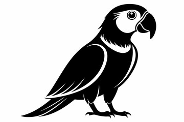 parrot silhouette line art vector illustration with a white background
