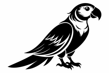 parrot silhouette line art vector illustration with a white background