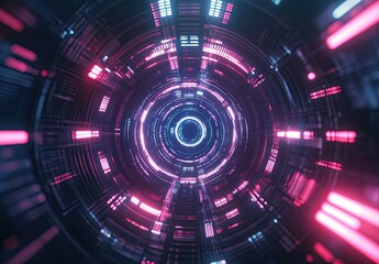 Obraz premium Abstract background with neon light rays and glowing lines