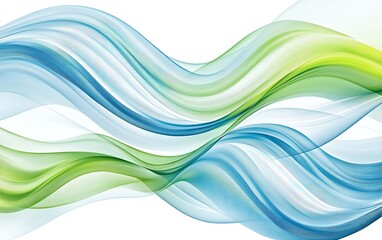 Abstract background with wavy shapes in blue and green colors