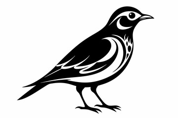 skylark silhouette line art vector illustration with a white background