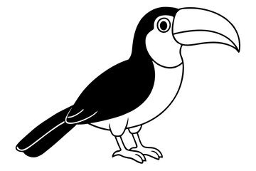 toucan silhouette line art vector illustration with a white background
