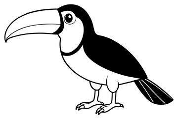 toucan silhouette line art vector illustration with a white background