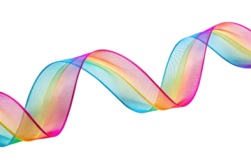 PNG Colorful rainbow ribbon wave on black background