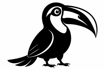toucan silhouette line art vector illustration with a white background