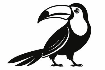 toucan silhouette line art vector illustration with a white background