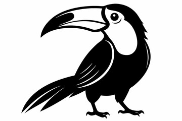 toucan silhouette line art vector illustration with a white background