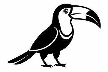 toucan silhouette line art vector illustration with a white background © pipp99