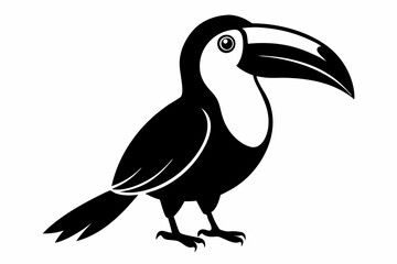 toucan silhouette line art vector illustration with a white background