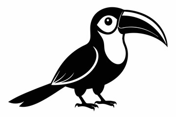 toucan silhouette line art vector illustration with a white background
