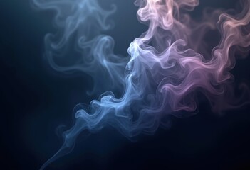 Obraz premium intricate swirling smoke patterns ethereal abstract art dark background contrast fluid movement, texture, design, shape, curves, flow, aesthetic, monochrome