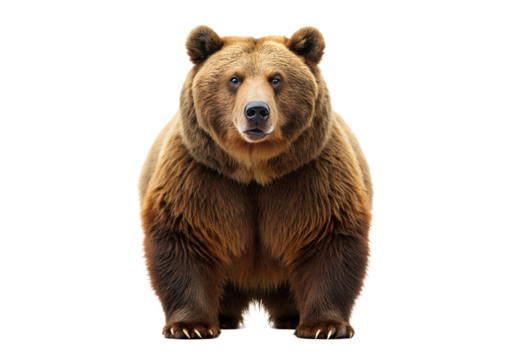 Big Brown Bear Isolated On Transparent Background