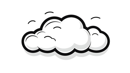 Monochrome Vector Cartoon Icon of a Speech Bubble Message for Professional Designs