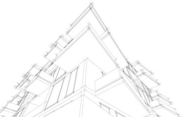 Fototapeta premium Architectural building 3d rendering