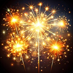 Naklejka premium sparkling fireworks to celebrate party concept