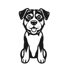 Cartoon dog portrait, puppy face design, dog vector illustration