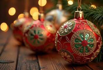 colorful festive holiday ornaments textured background celebrating winter joy cheerful decor, celebration, glitter, sparkle, xmas, tree, light, bauble