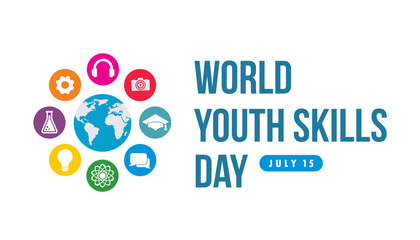 world youth skills day vector concept design
