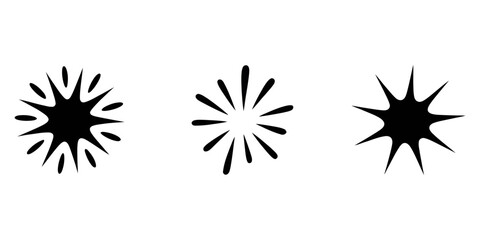 Twinkle christmas icon. Magic Shine. Sparkling line, doodle twinkling stars. Isolated vector illustrations on white background, Set of shiny sparkle, star and sun shapes. Abstract vector glow.