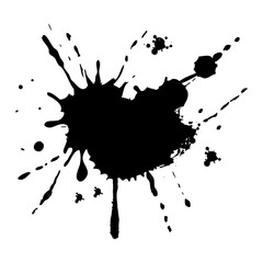 Black ink drop blotter,black stain,paint splatter 