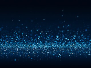 Elegant Blue Bokeh Background with Sparkles and Glitters on Dark Blue