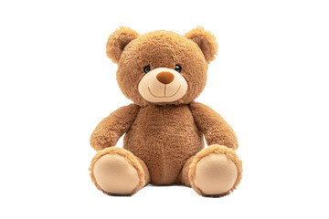 Obraz premium Cute brown teddy bear sitting isolated on transparent background