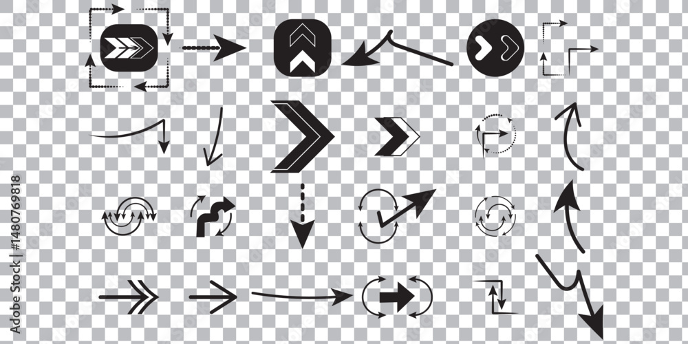 Poster set of vector arrow icons. collection of pointers eps 10