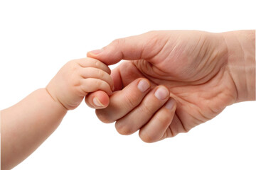 PNG Caucasian adult hand holding baby's hand symbolizing care and connection