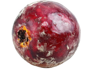 Close-Up of a Ripe, Imperfect Pomegranate with Natural Texture and Color Variations on transparent background