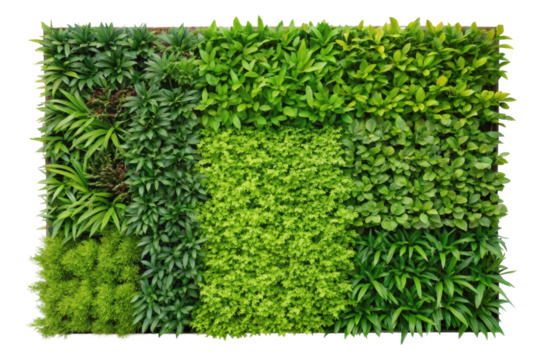 PNG Vibrant green vertical garden with diverse foliage patterns