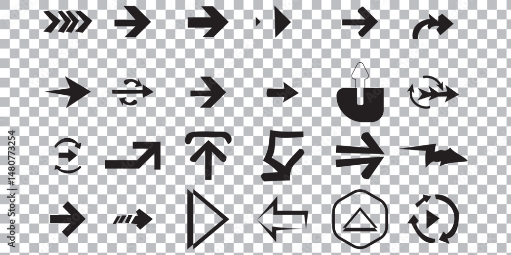 Poster set of vector arrow icons. collection of pointers eps 10